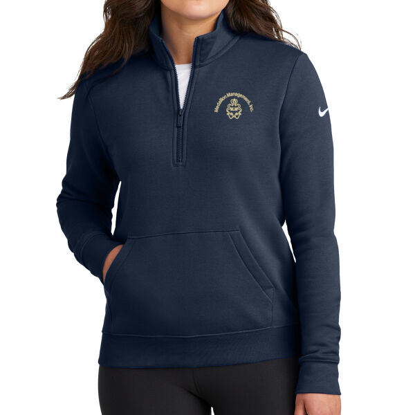 Nike Women's Club Fleece Sleeve Swoosh 1/2-Zip Thumbnail